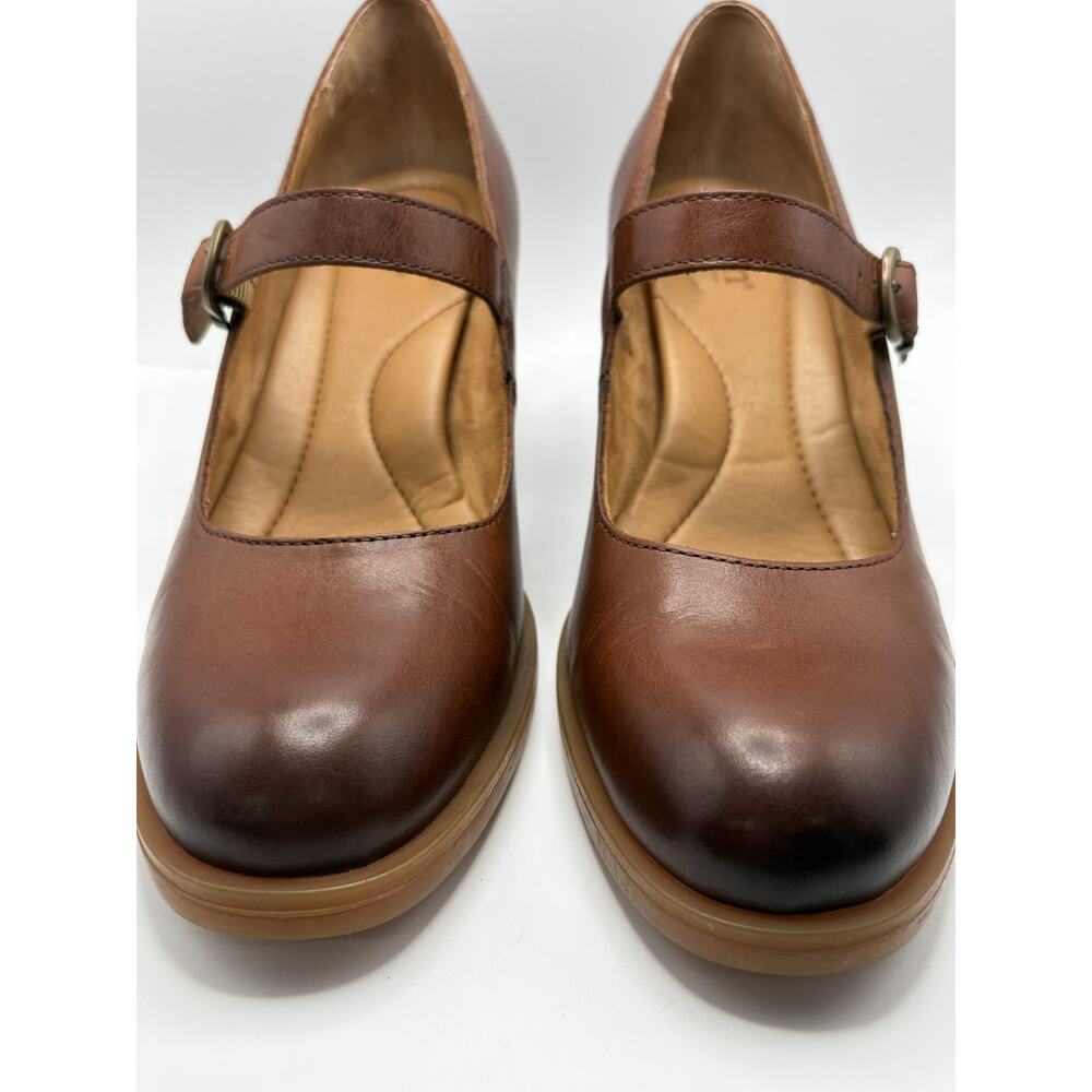Born Khelani Leather Mary Jane Heels Women's 9.5M Brown Comfort Block Heel Shoes - Picture 4 of 8